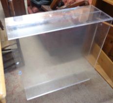 A 89cm vintage perspex two tier coffee table