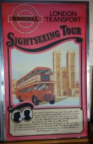 A framed London Transport Sightseeing Tour poster for the wedding of Prince Andrew and Sarah
