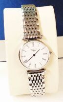 A Longines 'Le Grande Classique' quartz L4-209-4 lady's steel cased wristwatch with white dial and