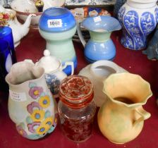 A quantity of assorted ceramic and glass items including Shelley Art Deco vase, etc.