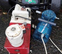 An Ulvac Rotary Vacuum Pump with Hitachi motor - sold with a smaller water pump