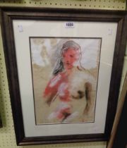 P. Jack: a framed mixed media study of a nude female - signed, inscribed and dated 2/2006