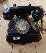 A vintage Bakelite GPO desk telephone