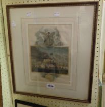A gilt framed 19th Century coloured maritime print, commemorating the defeat of the Dutch navy in