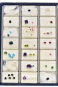 A COLLECTION OF LOOSE GEMSTONES, to include an opal cabochon measuring approximately 16.6mm x 12.