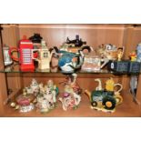 SEVENTEEN NOVELTY TEAPOTS, to include two boxed miniature Cardew Collectables Winnie the Pooh