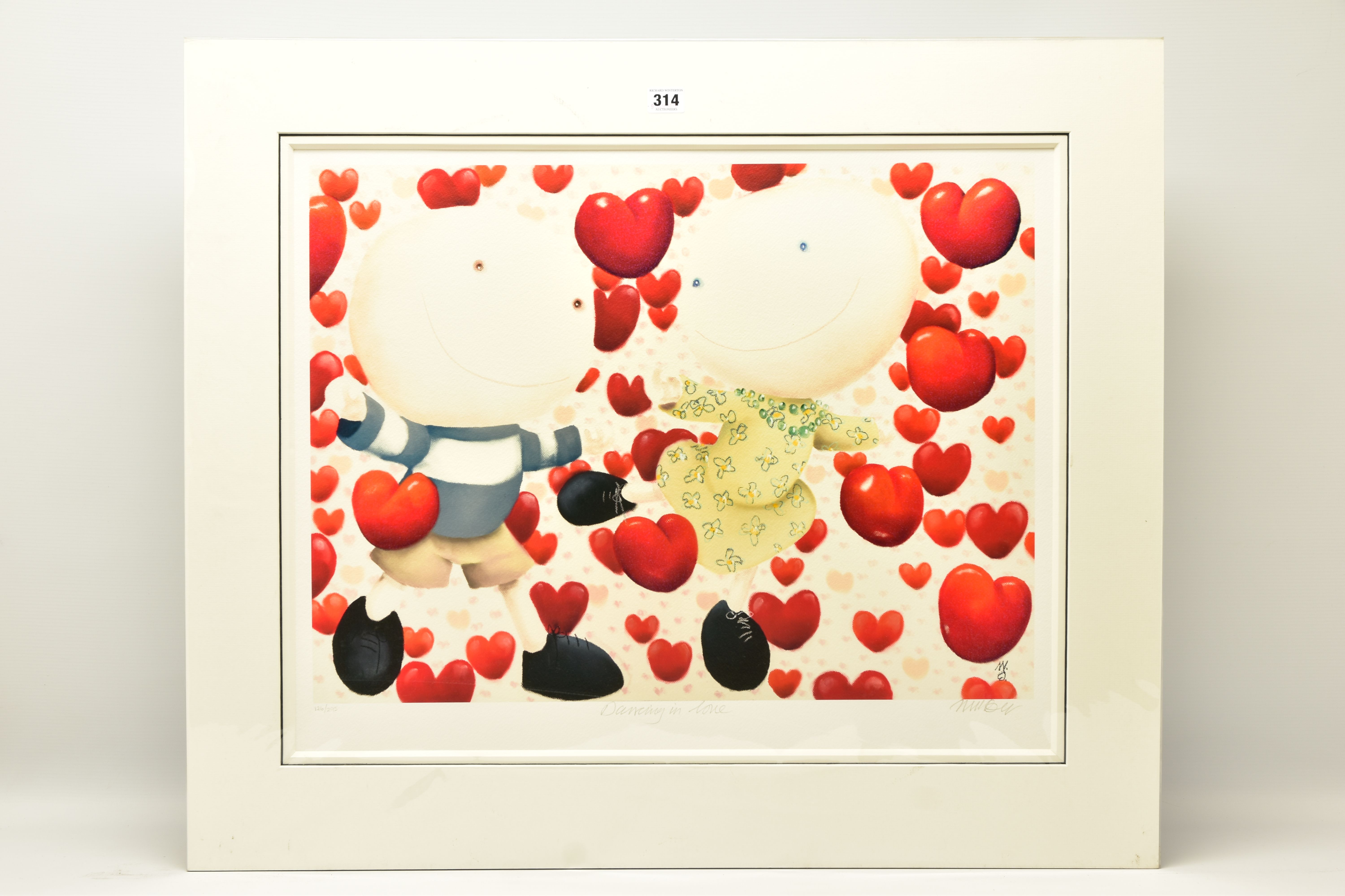 MACKENZIE THORPE (BRITISH 1956) 'DANCING IN LOVE' a limited edition print of figures surrounded by