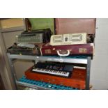 TWO ACCORDIONS AND A YAMAHA ELECTRIC ORGAN, to include a Recineti accordion with original fitted