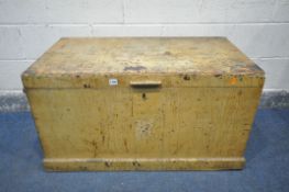 A VINTAGE PAINTED TOOLS CHEST, width 101cm x depth 56cm x height 56cm (condition:-distressed