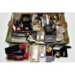 A BOX OF ASSORTED WATCHES AND JEWELLERY, a large selection of wristwatches, names to include '