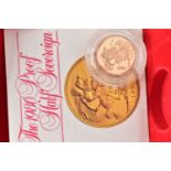 A QUEEN ELIZABETH II GOLD PROOF 1980 HALF SOVEREIGN COIN IN BOX OF ISSUE WITH CERTIFICATE OF