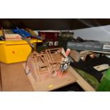 SCRATCH BUILT MODELS OF HOUSES AND GARAGES ETC, comprising of three houses and two garages, together