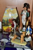 A GROUP OF CERAMICS, comprising a Capodimonte figure of Napoleon height 31cm, a Copeland Spode 'Lord
