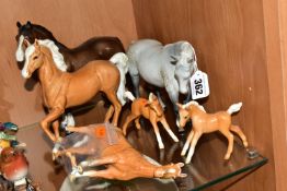 SIX BESWICK HORSES AND FOALS, comprising a brown Welsh Cob (Standing) model no 1793, First