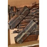 Eighteen Vintage Wooden moulding Planes (1 box)