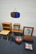 A SELECTION OF OCCASIONAL FURNITURE, to include a mid-century afromosia teak coffee table, an oak