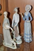 THREE LLADRO FIGURINES, comprising Don Quixote Standing model no 4854, sculptor Salvador Furio,