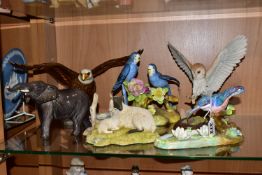 SIX ANIMAL AND BIRD FIGURES, comprising a Beswick 'Bald Eagle' model no. 1018 (one wing tip with a