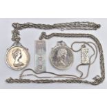 A SELECTION OF SILVER JEWELLERY, to include a large silver ingot, hallmarked 'P & R Bushell'