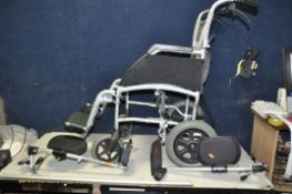 A DRIVE MOBILITY ENIGMA WHEELCHAIR with two footrests and two leg support footrests