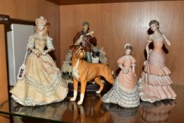 A GROUP OF COALPORT FIGURINES AND OTHER ORNAMENTS, comprising a Coalport Age of Elegance 'Easter
