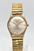 A 9CT GOLD 'ROTARY' WRISTWATCH, hand wound movement, round dial signed 'Rotary 17 jewels