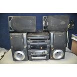 AN AIWA Z-R220 HI FI with matching speakers and another pair of Aiwa speakers (PAT pass and