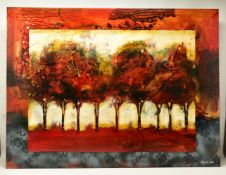 HEATHER HAYNES (CANADA CONTEMPORARY) 'NINE TREES', a contemporary landscape featuring stylised