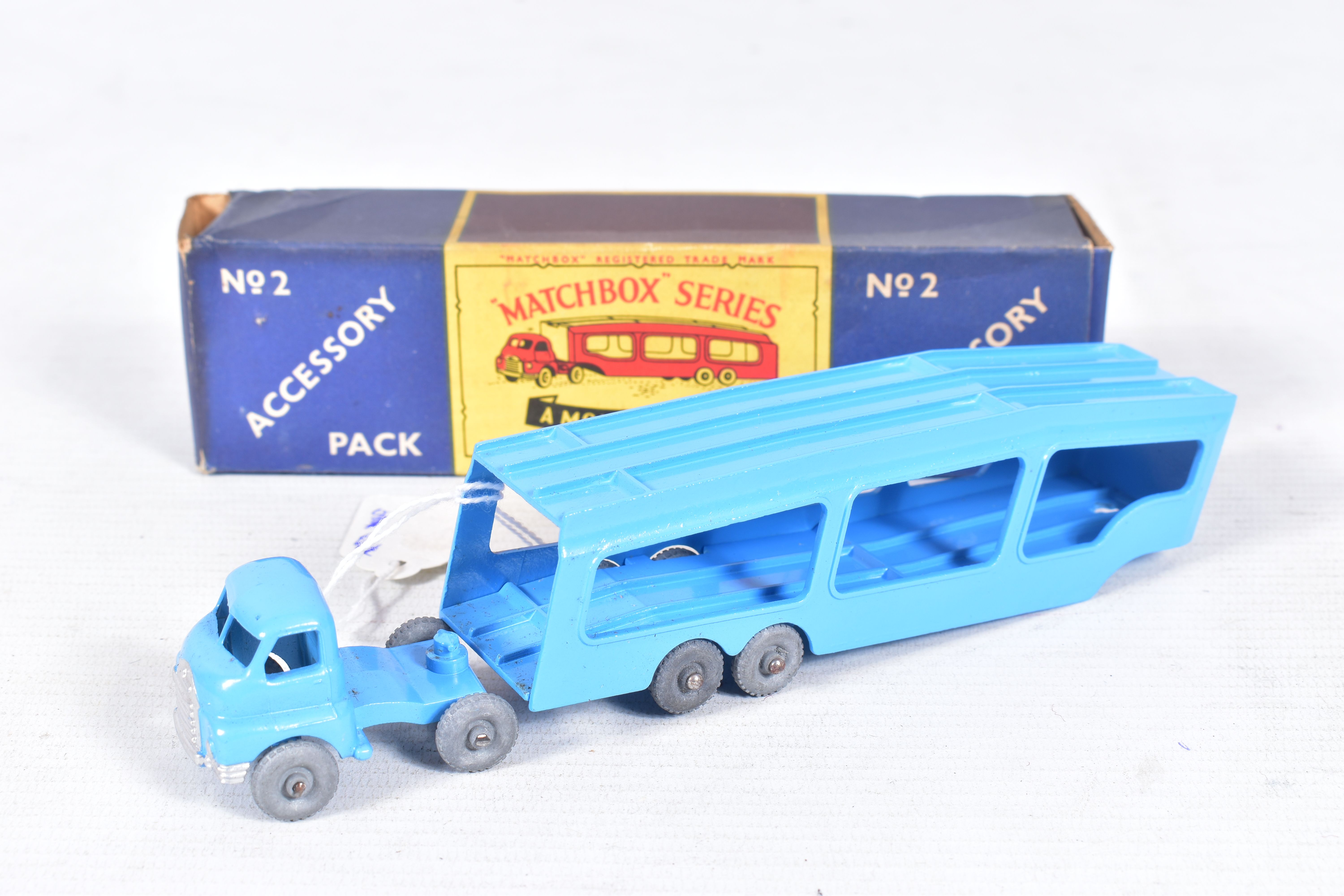 TWO BOXED MOKO LESNEY MATCHBOX SERIES ACCESSORY PACKS, Bedford Car Transporter, No.2, pale blue - Image 2 of 9