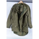 1953 DATED MILITARY ISSUE PARKA COAT WITH DETACHABLE HOOD, inside label says size 6 with broad