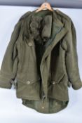 1953 DATED MILITARY ISSUE PARKA COAT WITH DETACHABLE HOOD, inside label says size 6 with broad