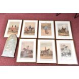 SEVEN FRAMED MILITARY THEMED PRINTS, to include soldiers from 35th Bengal light infantry,