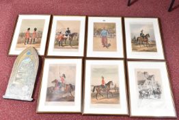 SEVEN FRAMED MILITARY THEMED PRINTS, to include soldiers from 35th Bengal light infantry,