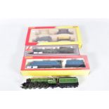 FOUR BOXED AND UNBOXED OO GAUGE LOCOMOTIVES, boxed Hornby class A4 'Mallard' No.4468, L.N.E.R.