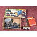 A BOXED HORNBY RAILWAYS DIESEL SHUNTER SET, no R681, with a quantity of track and boxed book hall