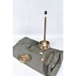 A RAF KITBAG AND TWO PIECES OF TRENCH ART, the kitbag is named to CPL Benton, also included is a