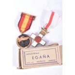 SPANISH CIVIL WAR CAMPAIGN MEDAL, complete with ribbon for service on the front, also include is