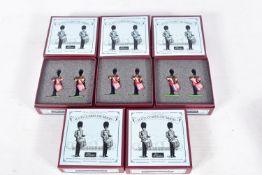 EIGHT BRITAINS SCOTS GUARDS DRUMMERS FIGURE SETS, No.42011, all appear complete and in good