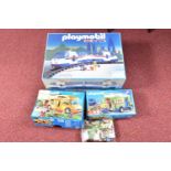 THREE BOXED PLAYMOBIL SETS PLUS A BAG OF LOOSE, the first is a RC train set no.4016, untested