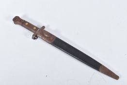AN 1888 PATTERN LEE METFORD RIFLE KNIFE BAYONET AND SCABBARD, believed to be the 3rd type variant