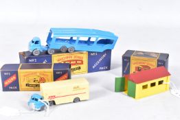 TWO BOXED MOKO LESNEY MATCHBOX SERIES ACCESSORY PACKS, Bedford Car Transporter, No.2, pale blue