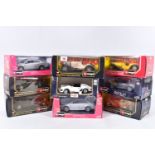 A QUANTITY OF BOXED BBURAGO 1:24 SCALE DIECAST CAR MODELS