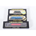 THREE BOXED N GAUGE LOCOMOTIVES, Graham Farish class 08 No.D4019, B.R. green livery (1005), Farish