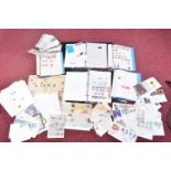 ACCUMULATION OF STAMPS IN BLUE TUB, we note GB FDCs and other covers from KGVI to 1970s and a few