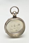 A SILVER GOLIATH POCKET WATCH CASE, engine turned pattern with a vacant cartouche, inside case