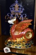 A BOXED ROYAL CROWN DERBY 'THE WESSEX WYVERN' PAPERWEIGHT, limited edition numbered 1412/2000, '