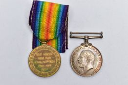 TWO WORLD WAR ONE MEDALS, the first assigned to '55152 PTE A.C.BUGG E.YORK R', missing ribbon, the
