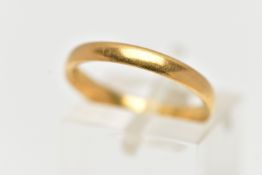A 1930S 22CT GOLD WEDDING BAND, designed as a plain polished band, hallmarked Birmingham 1933,