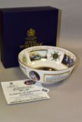 A BOXED LIMITED EDITION ROYAL WORCESTER 'TRAFALGAR BOWL', from The Remember Nelson Bicentenary