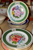 A GCOLLECTION OF ROYAL WORCESTER ROYAL HORTICULTURAL SOCIETY CHELSEA FLOWER SHOW CABINET PLATES,
